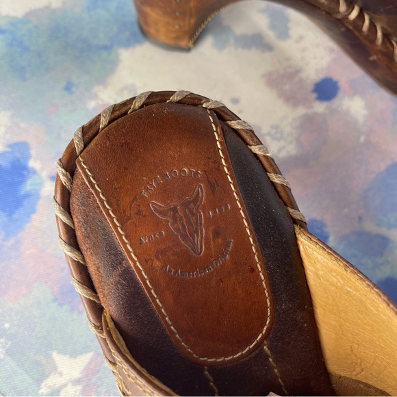 Frye Clogs Womens 6 Brown Leather Charlotte Ring Mules 70770 - Picture 5 of 7